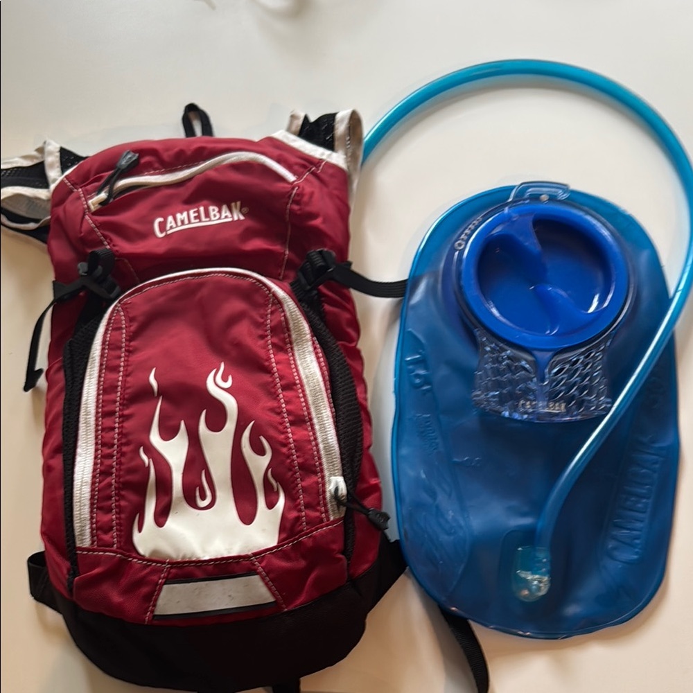 Camelbak Red and Blue Kids Hydration Backpack